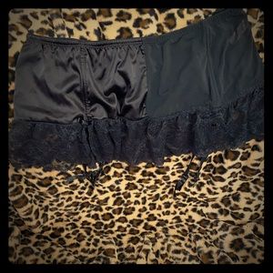 Satin and Lace Garter belt with skirt